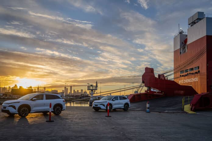 BYDs coming off the ship